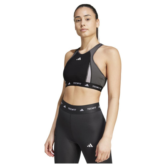 Adidas Γυναικείο μπουστάκι Techfit Medium-Support High-Neck Colorblock Bra